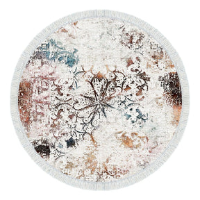 Covor rotund multicolor, cu design elegant, ideal pentru living – primabucata