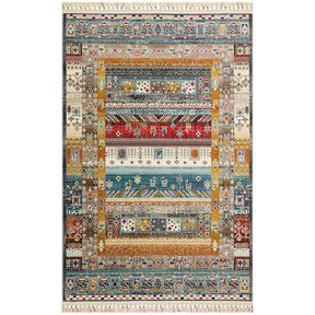 Covor multicolor cu motive tradiționale, ideal pentru living – primabucata