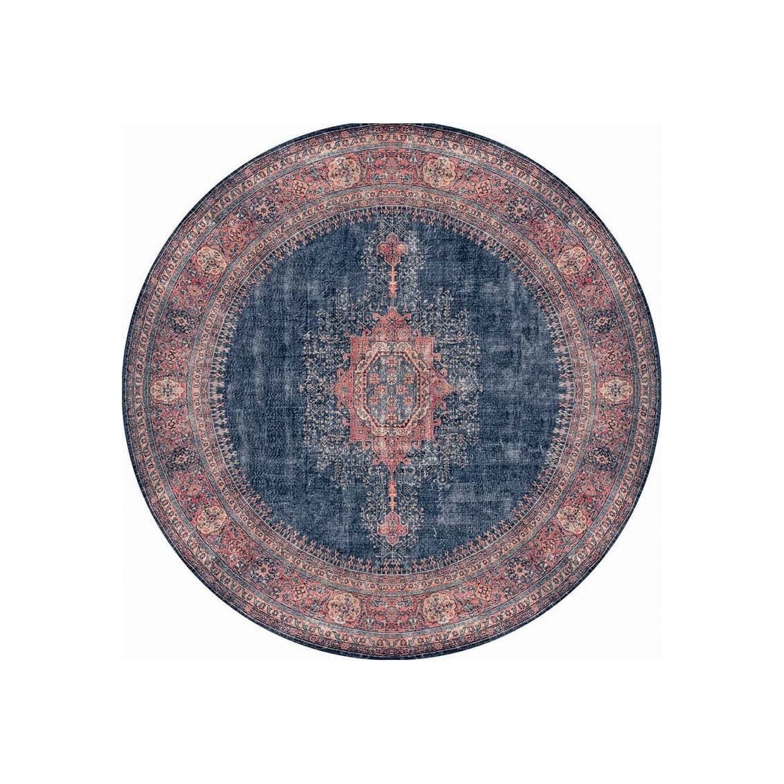 Covor rotund multicolor cu motive tradiționale, ideal pentru living – primabucata