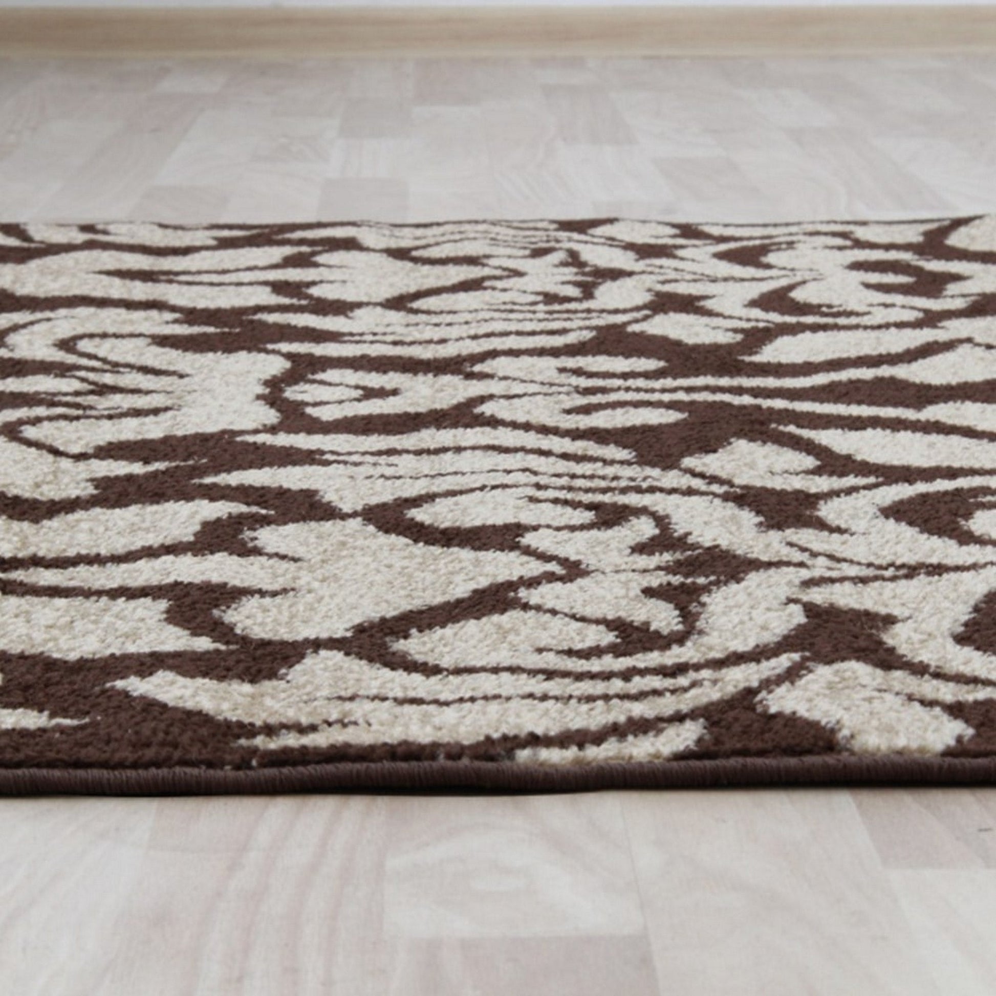 Covor LORENS, 133x190 cm, forma dreptunghiulara, polipropilena, bej/maro