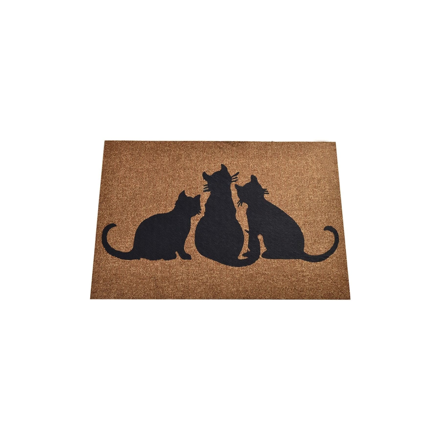 Covor intrare maro cu motive de pisici, ideal pentru un decor primitor – primabucata