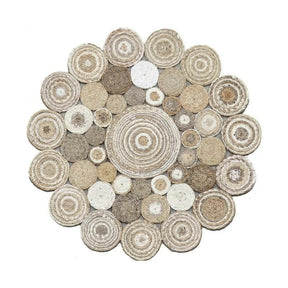 Covor MULTY XW Q, 120x120 cm, forma rotunda, iuta, bej