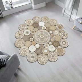 Covor MULTY XW Q, iuta, bej, 120×120 cm
