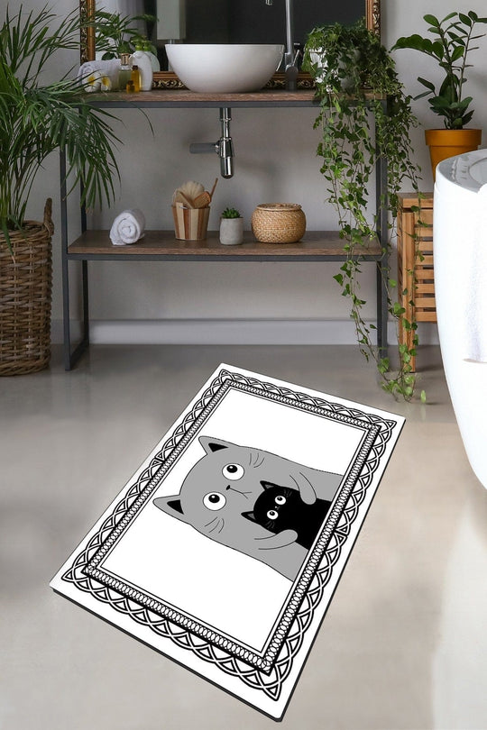 Covoras baie AMSTERDAM OCN-33790, alb/gri/negru