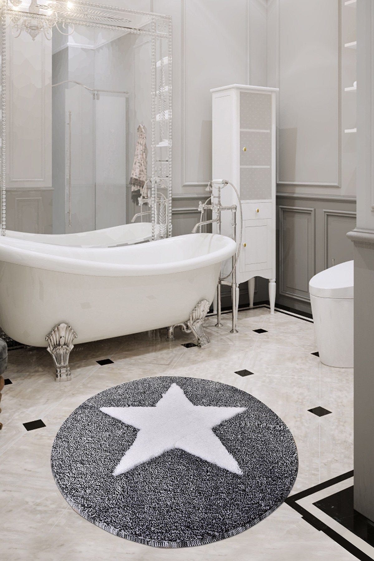 Covoras baie AMSTERDAM OCN-33878, gri/alb