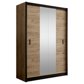 Dulap CRAFTV, stejar craft/negru, PAL melaminat, 150x61x215 cm