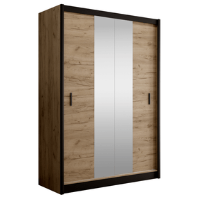Dulap CRAFTV, stejar craft/negru, PAL melaminat, 150x61x215 cm