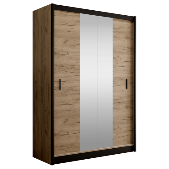 Dulap CRAFTV, stejar craft/negru, PAL melaminat, 150x61x215 cm