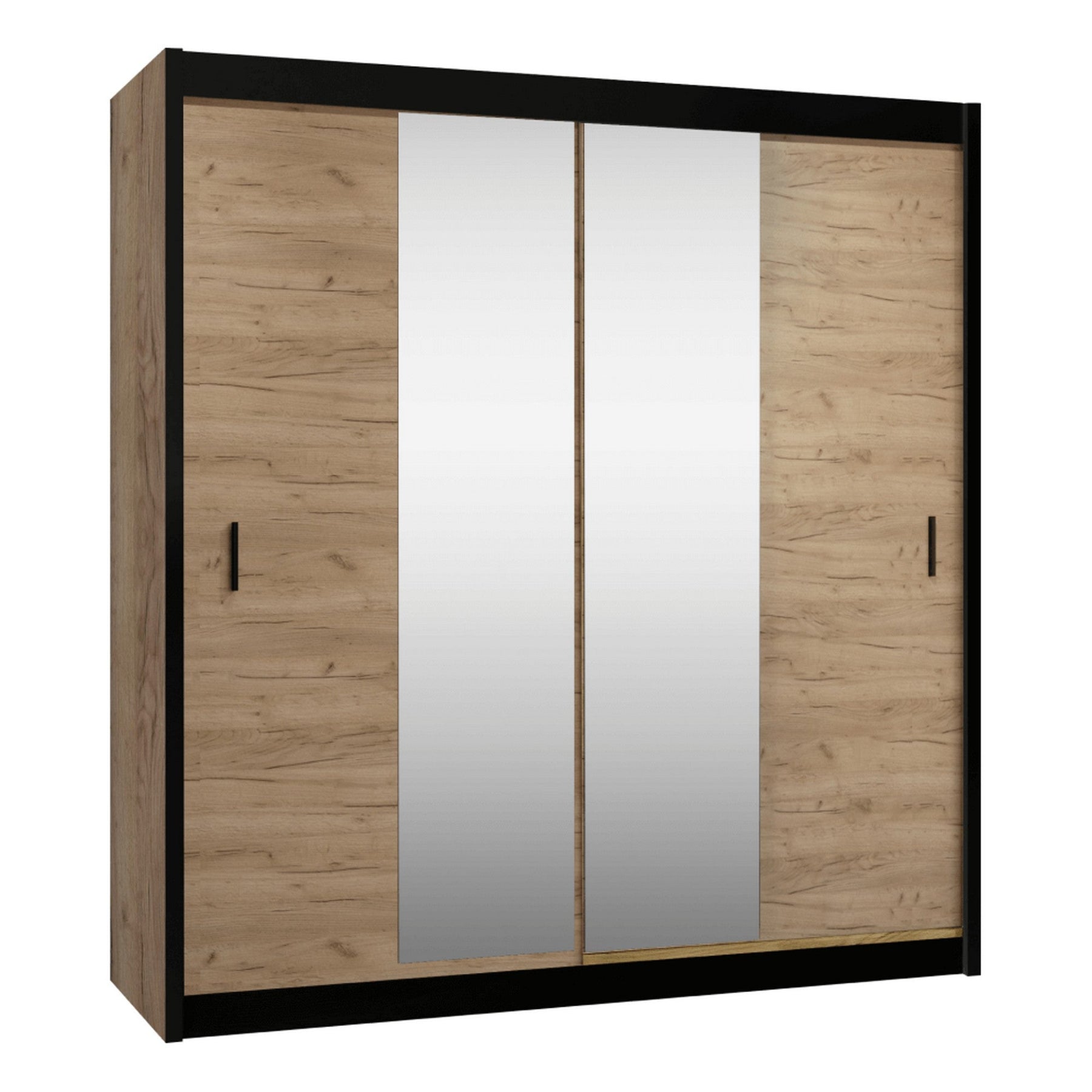 Dressing CRAFT, stejar craft/negru, PAL melaminat, 203x61x215 cm