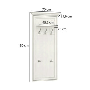 Cuier de perete TIFFANY II, PAL laminat, grej, 70×22×150 cm