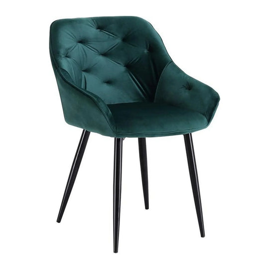 Scaun K487, verde inchis/negru, stofa catifelat/metal, 56x65x81 cm