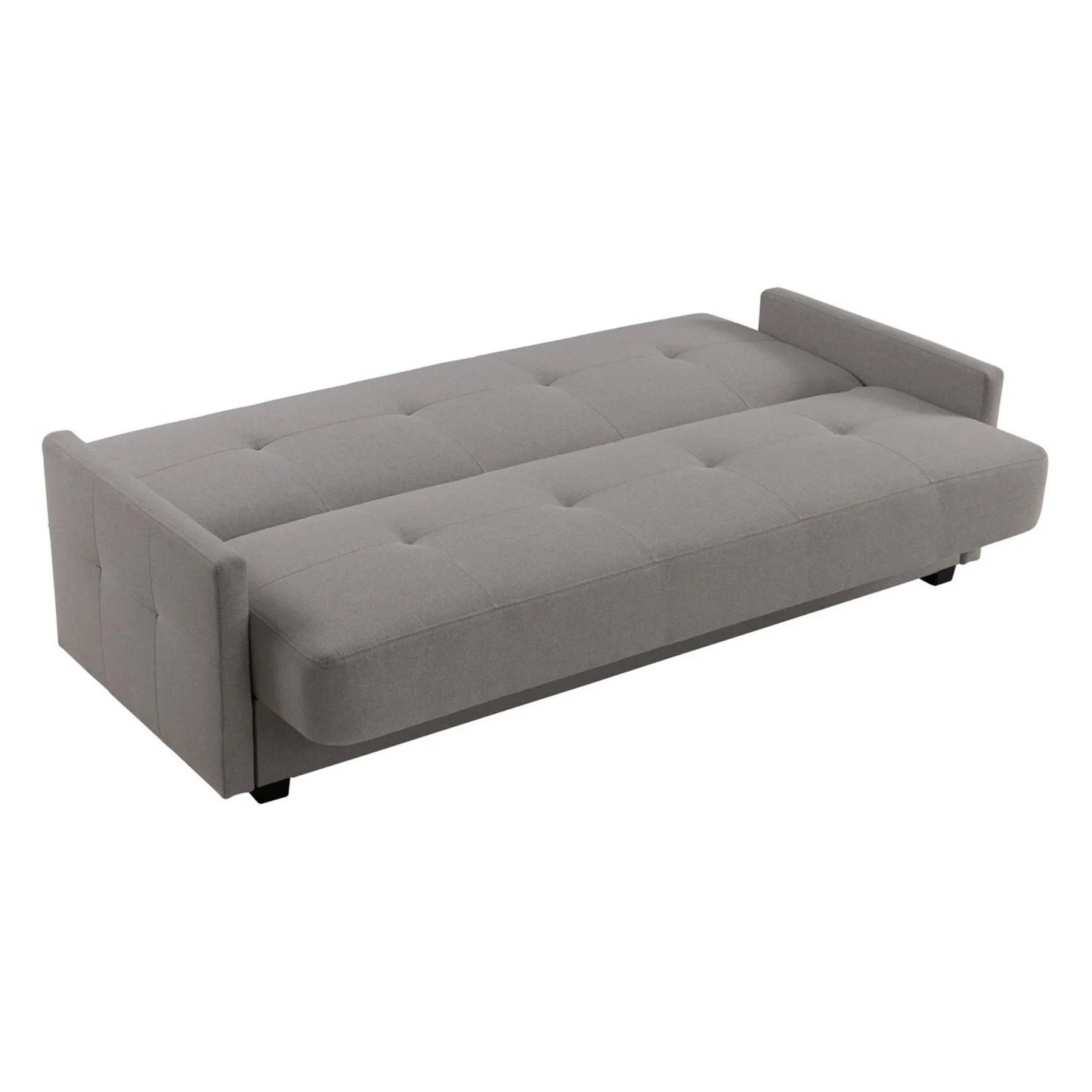 Canapea extensibila MARO, stofa clasica gri - Mossa 09, cu lada depozitare, 207x95x95 cm