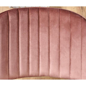 Scaun tapitat K499, roz/auriu, stofa catifelata, 47x56x85 cm