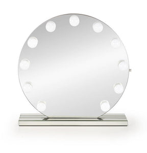 Oglinda TORANO, argintiu, cu iluminare LED, 70x70 cm