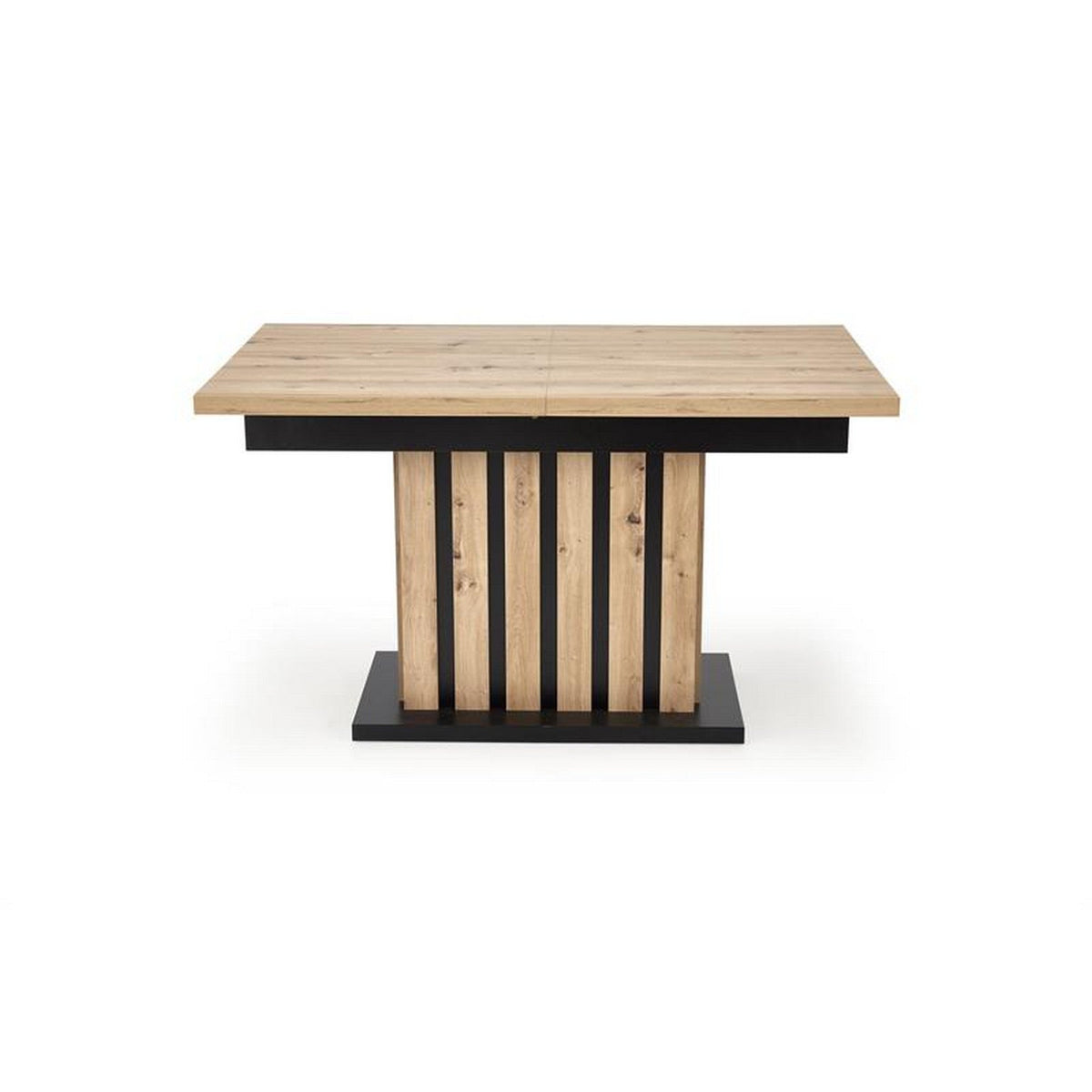 Masa extensibila LAMELLO, stejar/negru, PAL laminat, 160/210x90x76 cm