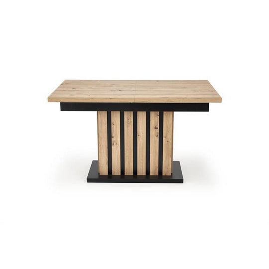 Masa extensibila LAMELLO, stejar/negru, PAL laminat, 160/210x90x76 cm