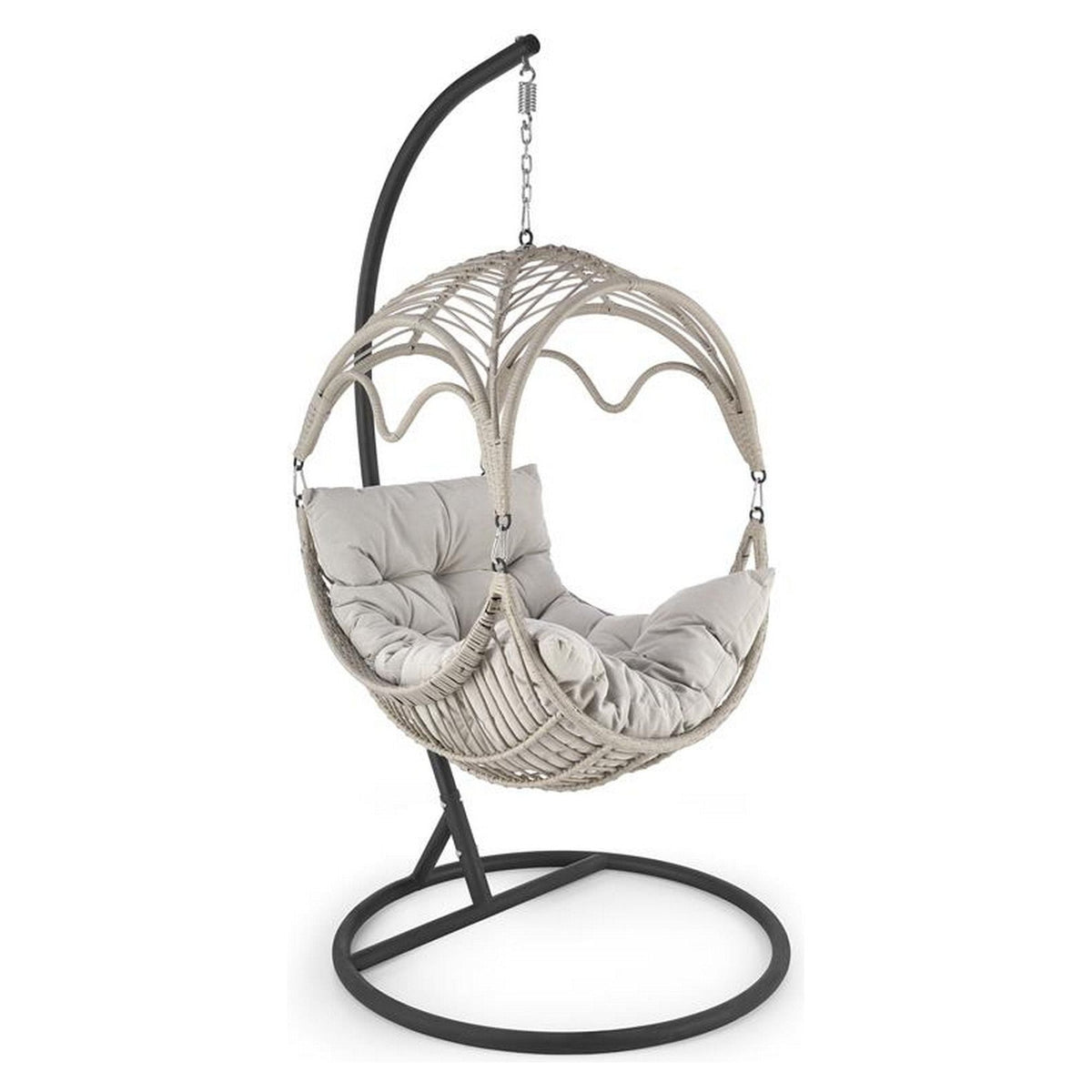 Balansoar RASMUS, gri deschis, ratan sintetic, 85x60x202 cm
