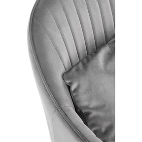 Scaun K464, stofa catifelata gri, 58x59x84 cm