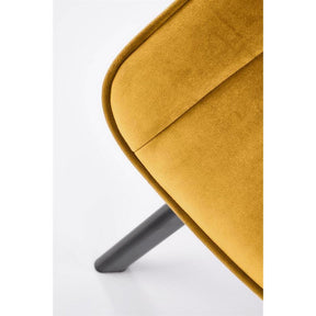 Scaun rotativ K520, galben/negru, stofa catifelata/metal, 45x63x80 cm