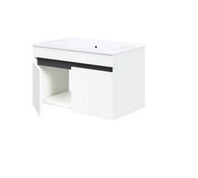 Dulap baie suspendat FIGARO, alb, PAL laminat, cu 2 usi, pentru lavoar, 80x46x48 cm