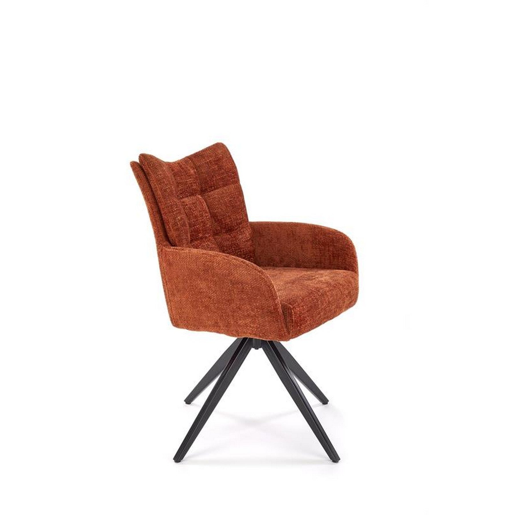Scaun rotativ K540, caramiziu/negru, stofa clasica/metal, 60x63x89 cm