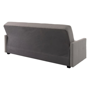 Canapea extensibila MARO, stofa clasica gri - Mossa 09, cu lada depozitare, 207x95x95 cm
