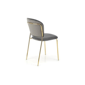 Scaun tapitat K499, gri/auriu, stofa catifelata, 47x56x85 cm