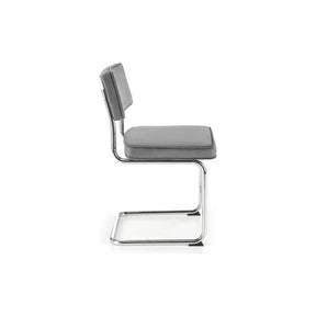 Scaun tapitat K510, gri, stofa catifelata/otel cromat, 49x55x85 cm