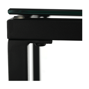 Set 2 masute DAGOR, stejar/negru, sticla/metal, 60x30x50 cm/ 50x27x44 cm