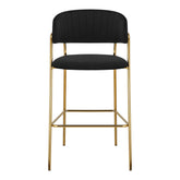 Scaun bar DASMIN TIP 2, negru/auriu, stofa catifelata/metal, 54x54x109 cm