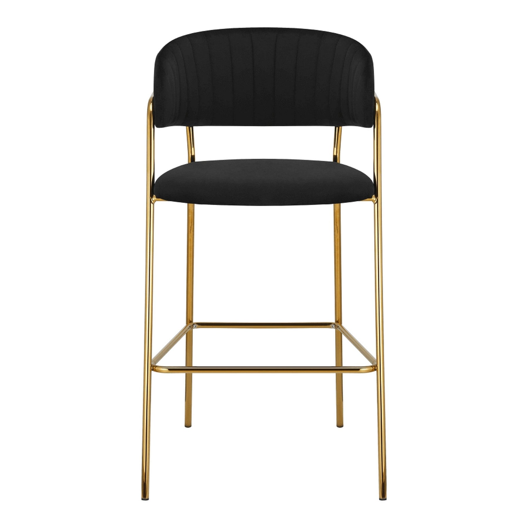 Scaun bar DASMIN TIP 2, negru/auriu, stofa catifelata/metal, 54x54x109 cm
