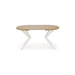 Masa extensibila PERONI, stejar auriu/alb, PAL furniruit/otel, 100/250x100x75 cm