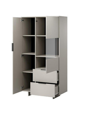 Vitrina ALMA, casmir, PAL/sticla, 90x42x170 cm