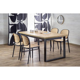 Masa extensibila CANDIDO, stejar/negru, PAL laminat/metal, 160/310x90x76 cm