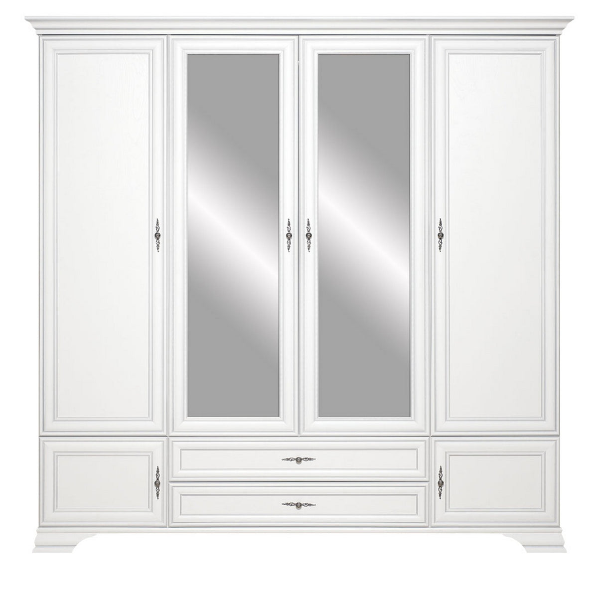 Dulap dressing alb IDENTO, PAL, cu 6 usi si 2 sertare, 227x61x225 cm