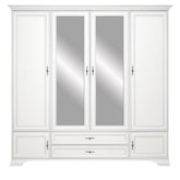 Dulap dressing alb IDENTO, PAL, cu 6 usi si 2 sertare, 227x61x225 cm