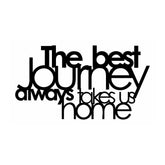 Decoratiune perete THE BEST JOURNEY ALWAYS, negru, metal, 70x40 cm