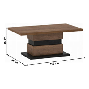 Masuta cafea DELIS T, stejar bolzano/negru laminat, 110x65x45 cm