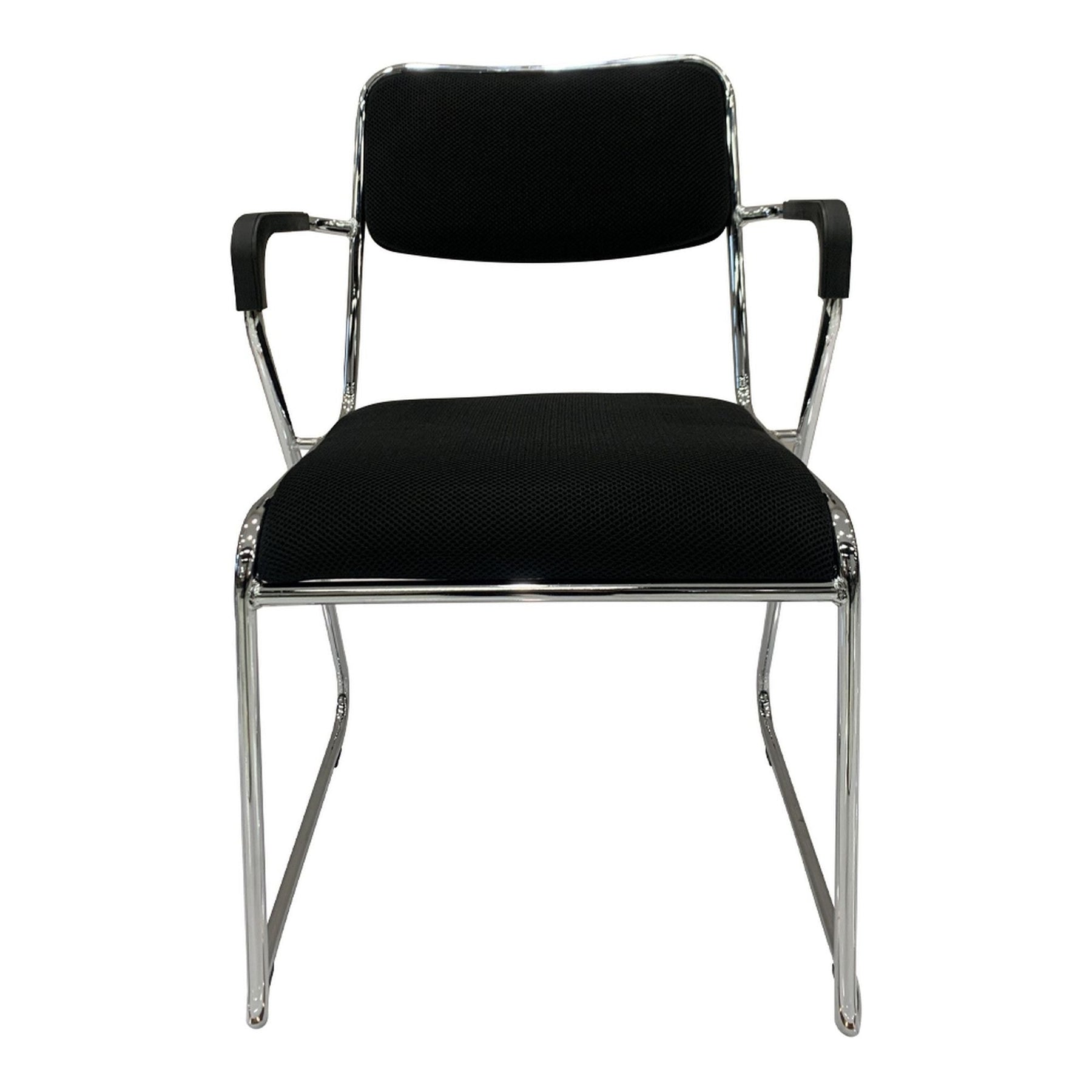 Scaun DERYA, negru/crom, plasa/metal, 53x57x79 cm