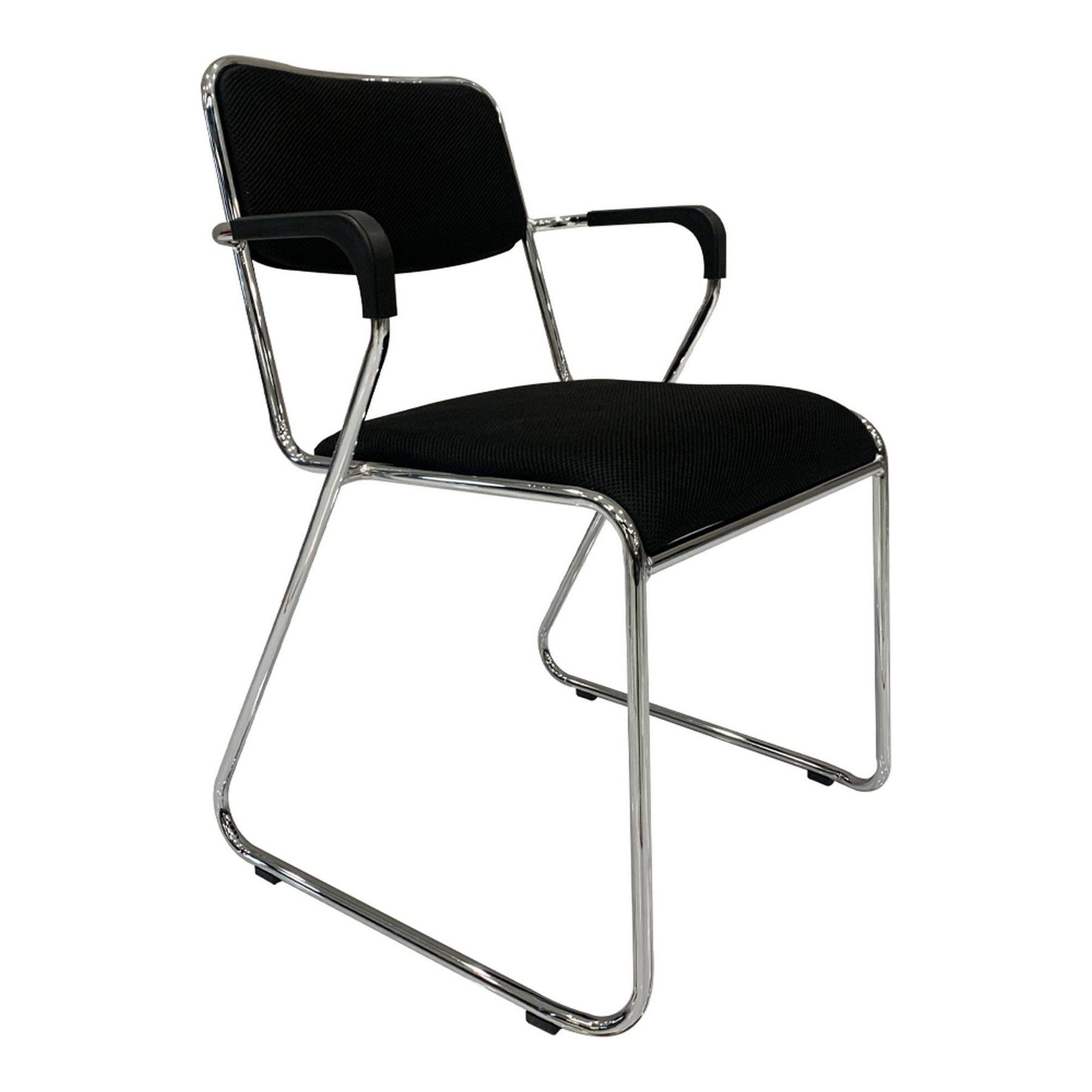 Scaun DERYA, negru/crom, plasa/metal, 53x57x79 cm