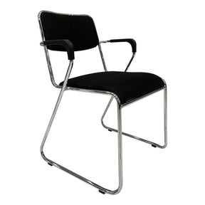 Scaun DERYA, negru/crom, plasa/metal, 53x57x79 cm