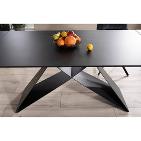 Masa extensibila WESTIN CERAMIC, sticla securizata/ceramica, negru, 160-240x90x77 cm