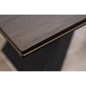 Masa extensibila WESTIN CERAMIC, sticla securizata/ceramica, maro/negru mat, 160-240x90x77 cm