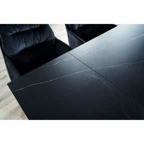 Masa extensibila WESTIN CERAMIC, sticla securizata/ceramica, negru, 160-240x90x77 cm