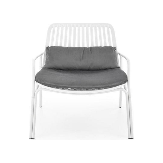 Scaun gradina MELBY, alb/gri, polipropilena, 71x66x75 cm