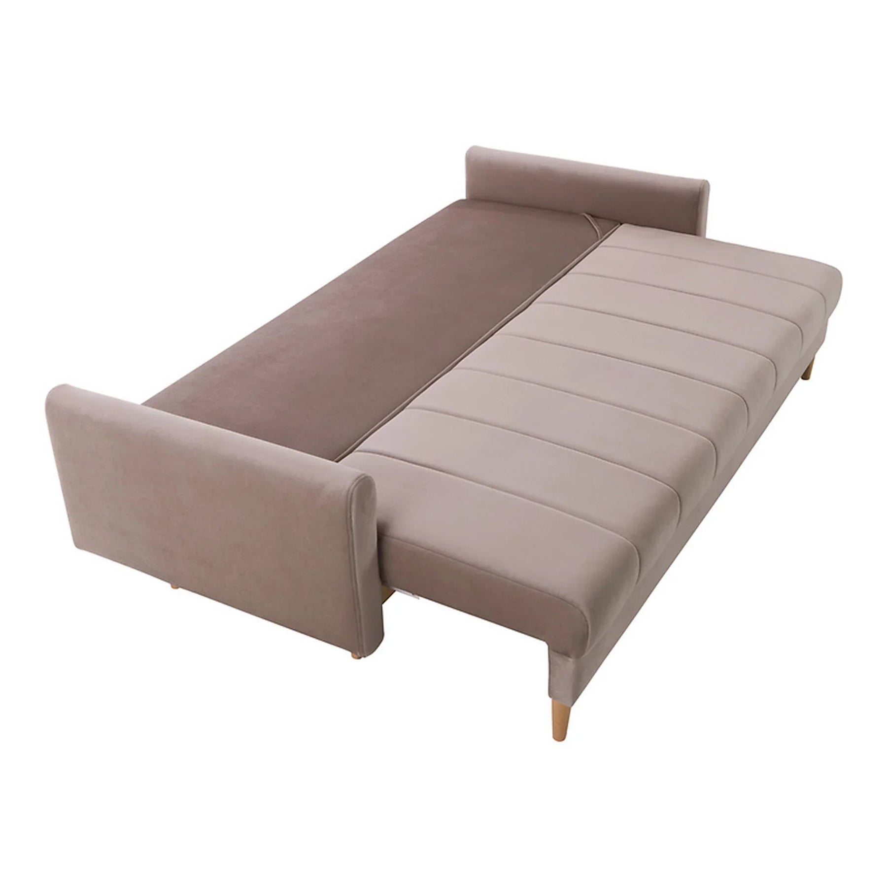 Canapea extensibila LATINA, stofa catifelata bej - Amon 16, 224x95x89 cm