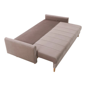 Canapea extensibila LATINA, stofa catifelata bej - Amon 16, 224x95x89 cm