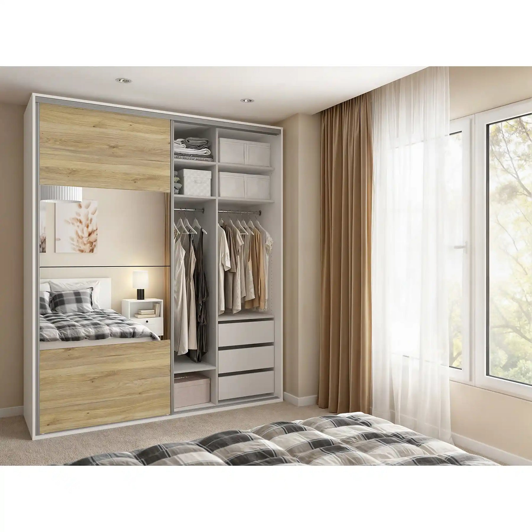 Dressing BERGEN OCN-29446, alb/stejar