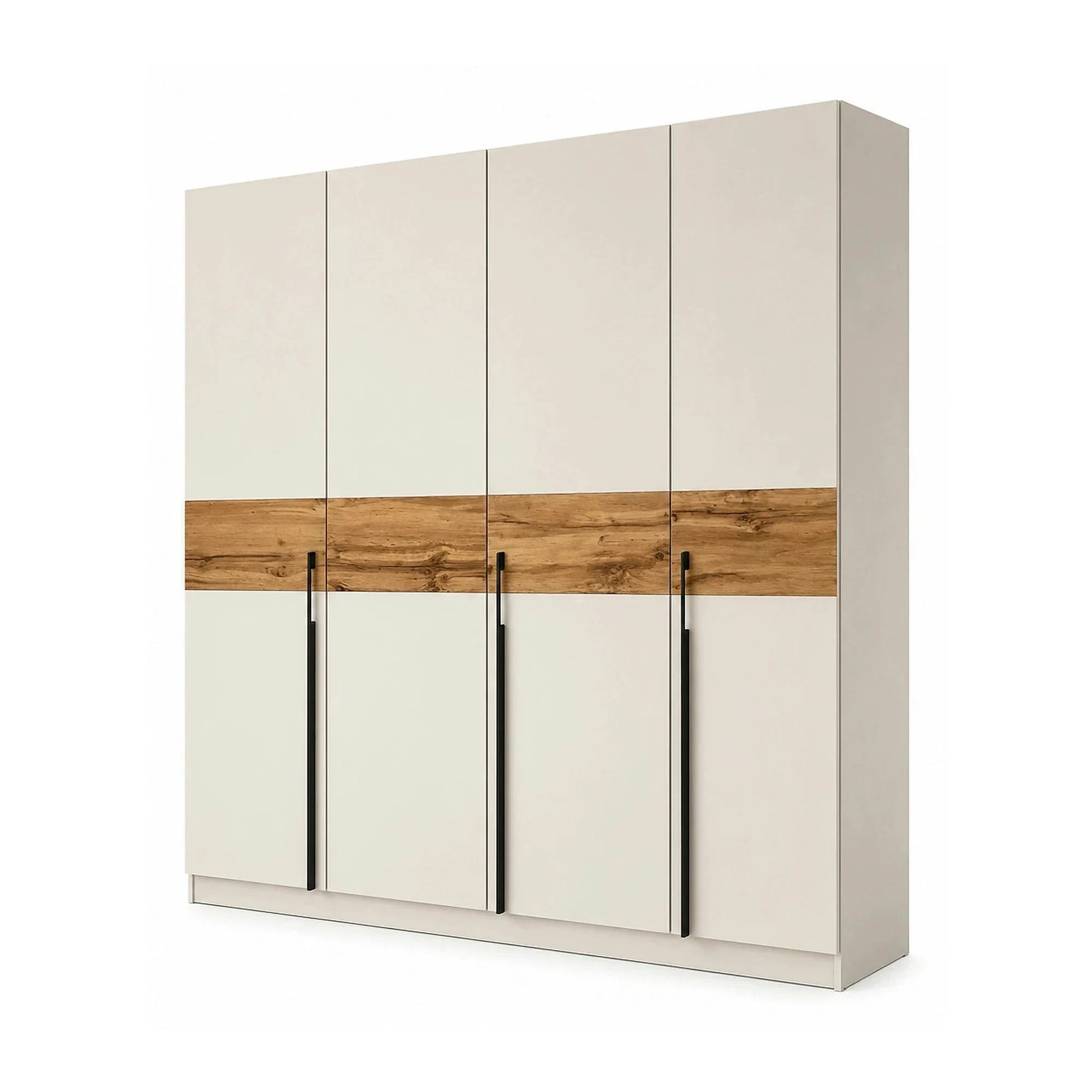 Dressing DENVER DEN3, casmir/stejar wotan, PAL, cu 4 usi, 200x59x215 cm
