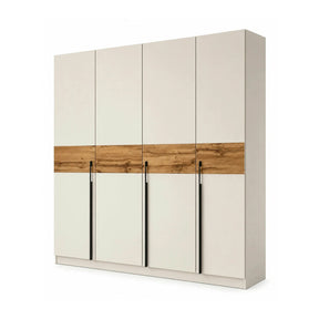 Dressing DENVER DEN3, casmir/stejar wotan, PAL, cu 4 usi, 200x59x215 cm